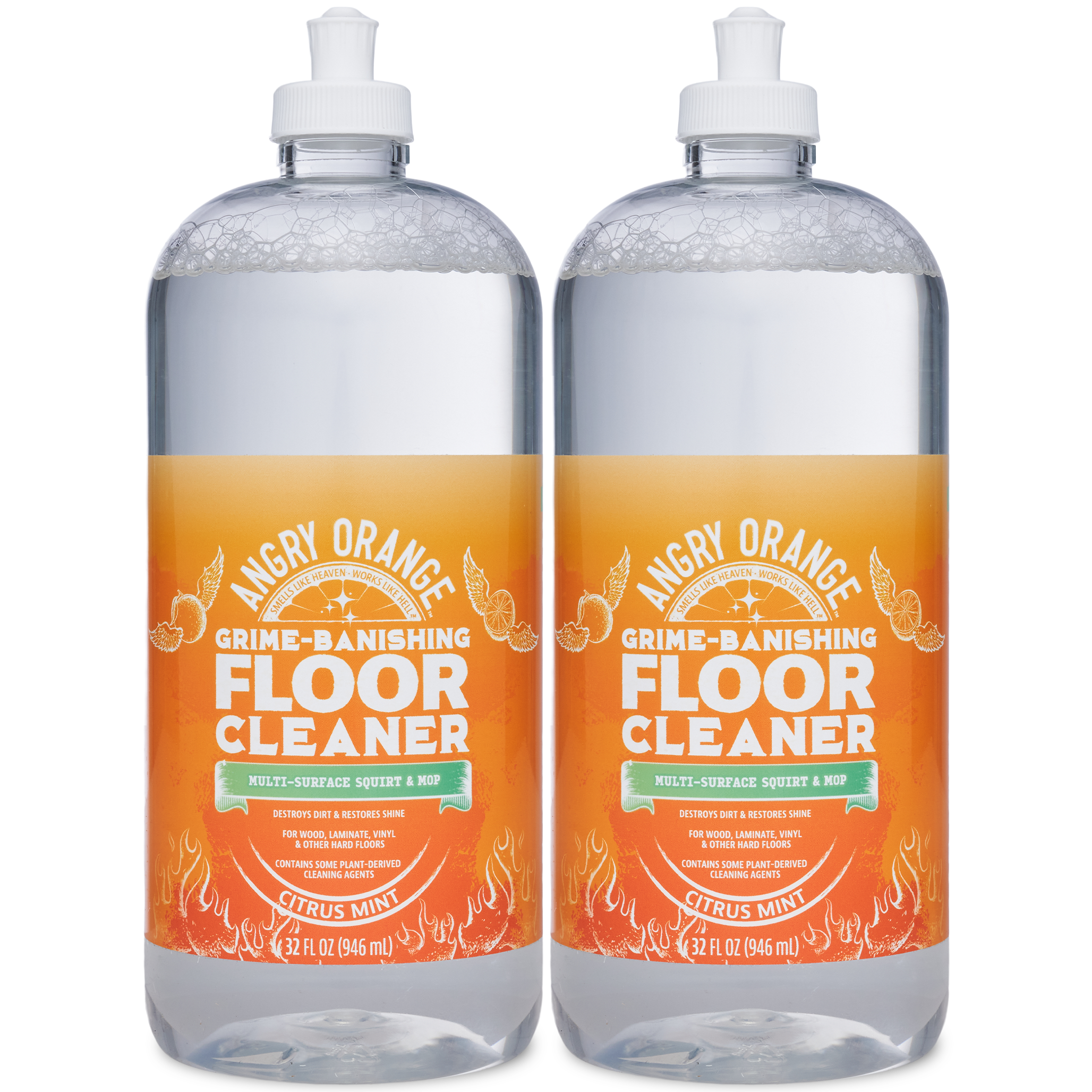 Angry Orange | Hardwood Floor Cleaner - 32oz 2 Pack | Easy to Use