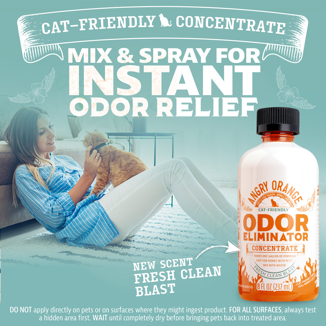 Pet Odor Eliminator Concentrate Fresh Scent Angry Orange
