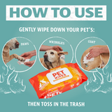 Unscented Pet Wipes for Dogs & Cats | Gentle Cleaning & Hydrating